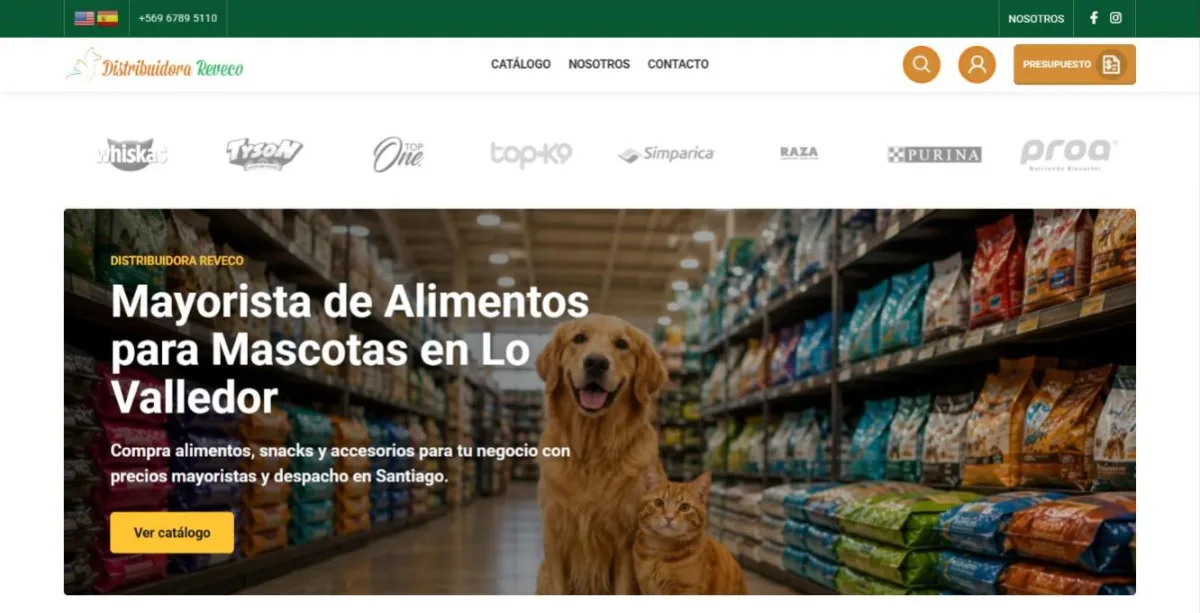 Sitio web de Distribuidora Reveco