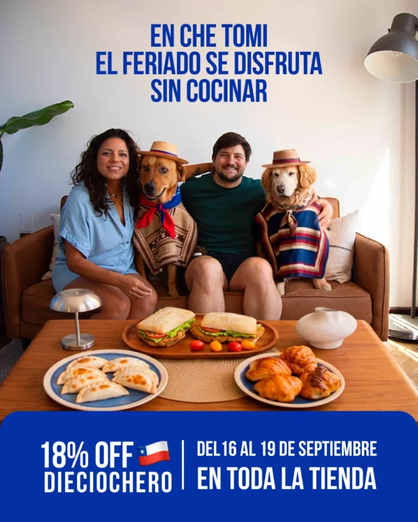 Pieza de Che Tomi para Fiestas Patrias: 18% de descuento dieciochero