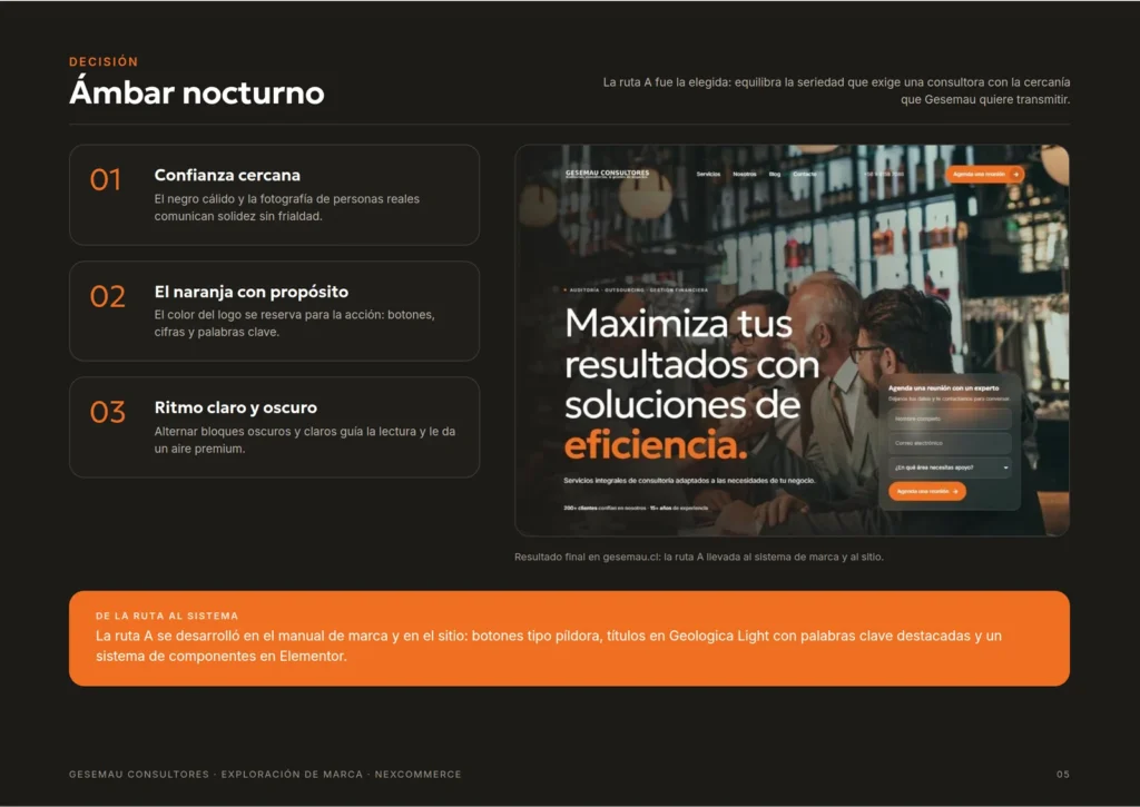 Por qué Gesemau eligió la ruta Ámbar nocturno
