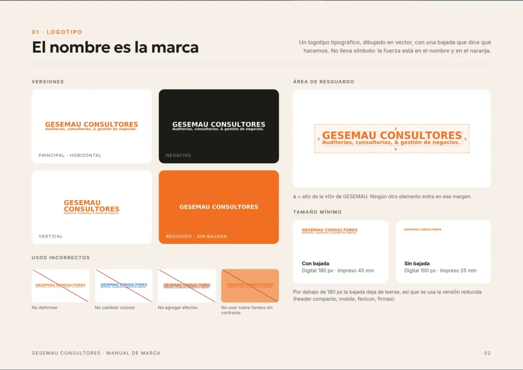 Manual de marca de Gesemau: logotipo y versiones