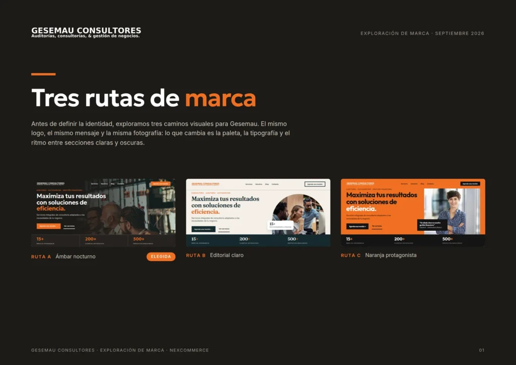Las tres rutas de marca que exploramos para Gesemau