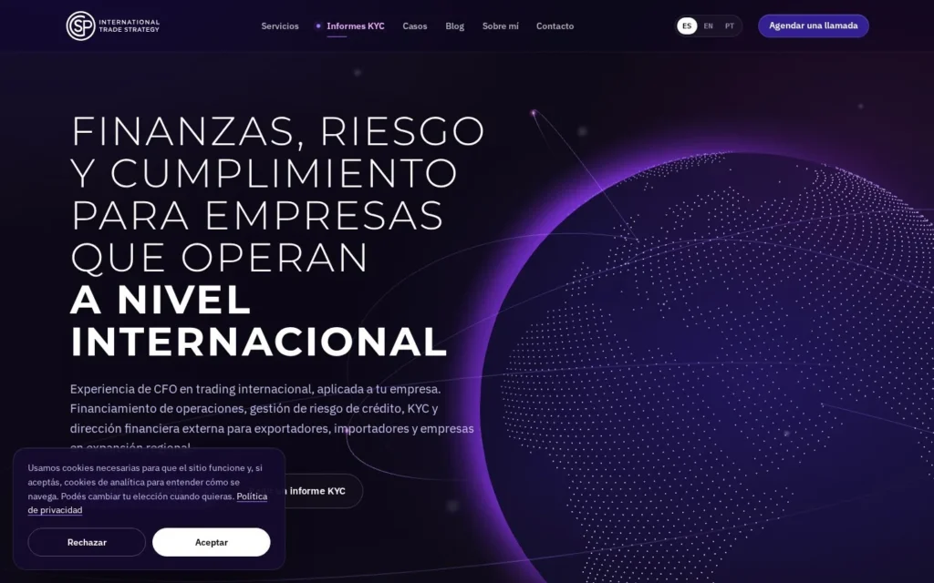 Inicio del sitio de consultingcsp.com en un computador