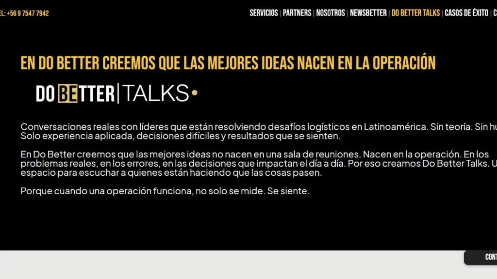 Página de Do Better Talks en dobetter.cl